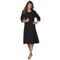 Plus Size Women's Fit-And-Flare Jacket Dress by Roaman's in Black (Size 20 W) Suit
