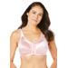 Plus Size Women's Front-Close Satin Wireless Bra by Comfort Choice in Rose Quartz (Size 38 B)