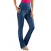 Plus Size Women's Straight-Leg Comfort Stretch Jean by Denim 24/7 in Medium Stonewash Sanded (Size 22 WP)
