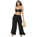 Plus Size Women's Kennedy Smocked Waist Beach Pant by Swimsuits For All in Black (Size 14/16)