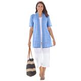 Plus Size Women's Lightweight Open Front Cardigan by Woman Within in French Blue (Size 6X) Sweater