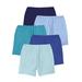 Plus Size Women's Cotton Boxer 5-Pack by Comfort Choice in Blue Multi Pack (Size 9) Panties