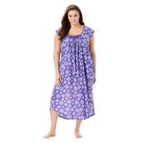 Plus Size Women's Whisperweight Gauze Nightgown by Dreams & Co. in Plum Burst Medallion (Size 14/16)