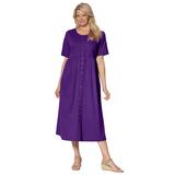 Plus Size Women's Button-Front Essential Dress by Woman Within in Radiant Purple (Size L)