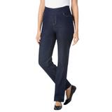 Plus Size Women's Flex-Fit Pull-On Straight-Leg Jean by Woman Within in Indigo (Size 36 W) Jeans