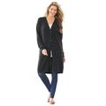 Plus Size Women's Perfect Cotton Duster by Woman Within in Black (Size 14/16) Cardigan Sweater