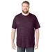 Men's Big & Tall Heavyweight Jersey Crewneck T-Shirt by Boulder Creek in Deep Purple (Size XL)