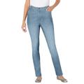 Plus Size Women's Stretch Slim Jean by Woman Within in Light Wash Sanded (Size 32 WP)