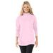 Plus Size Women's Perfect Long-Sleeve Mockneck Tee by Woman Within in Pink (Size 4X) Shirt