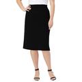 Plus Size Women's Tummy Control Bi-Stretch Pencil Skirt by Jessica London in Black (Size 22 W)