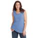 Plus Size Women's Perfect Scoopneck Tank by Woman Within in French Blue (Size 5X) Top