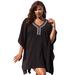 Plus Size Women's Jeweled Caftan by Swim 365 in Black (Size 22/24) Swimsuit Cover Up