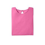 Plus Size Women's Swing Ultimate Tee with Keyhole Back by Roaman's in Vintage Rose (Size M) Short Sleeve T-Shirt