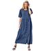 Plus Size Women's Short-Sleeve Denim Dress by Woman Within in Indigo Wash (Size 32 W)