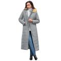 Plus Size Women's Maxi-Length Quilted Puffer Jacket by Roaman's in Gunmetal (Size 2X) Winter Coat