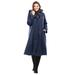 Plus Size Women's Water repellent long raincoat by Woman Within in Navy (Size 30 W)