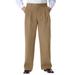 Men's Big & Tall Wrinkle-Free Double-Pleat Pant with Side-Elastic Waist by KingSize in Dark Khaki (Size 48 40)