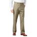 Men's Big & Tall Relaxed Fit Wrinkle-Free Expandable Waist Plain Front Pants by KingSize in True Khaki (Size 48 38)