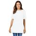 Plus Size Women's Perfect Short-Sleeve Boatneck Tunic by Woman Within in White (Size 6X)