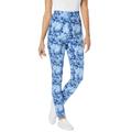 Plus Size Women's Stretch Cotton Printed Legging by Woman Within in Blue Tie Dye (Size 2X)