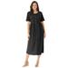 Plus Size Women's Button-Front Essential Dress by Woman Within in Black Polka Dot (Size L)