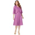 Plus Size Women's Fit-And-Flare Jacket Dress by Roaman's in Pretty Orchid (Size 26 W) Suit