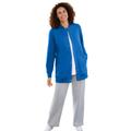 Plus Size Women's Fleece Baseball Jacket by Woman Within in Bright Cobalt (Size 1X)