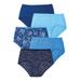 Plus Size Women's Cotton Brief 5-Pack by Comfort Choice in Evening Blue Dot Pack (Size 10) Underwear