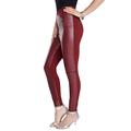 Plus Size Women's Faux-Leather Legging by Roaman's in Rich Burgundy (Size 2X) Vegan Leather Stretch Pants