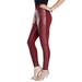 Plus Size Women's Faux-Leather Legging by Roaman's in Rich Burgundy (Size 2X) Vegan Leather Stretch Pants