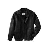 Men's Big & Tall Leather Aviator Jacket by KingSize in Black (Size L)