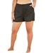 Plus Size Women's Cargo Swim Shorts with Side Slits by Swim 365 in Black (Size 32) Swimsuit Bottoms