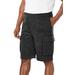 Men's Big & Tall Fleece 10" Cargo Shorts by KingSize in Black White Marl (Size 9XL)