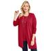 Plus Size Women's Fine Gauge Cardigan Topper by Jessica London in Classic Red (Size 12) Sweater