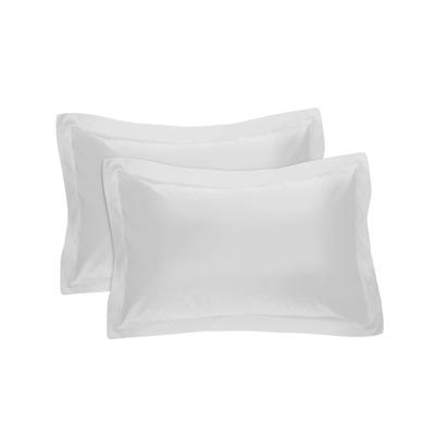 Fresh Ideas Poplin Tailored 2-Pack Black Pillow Sham by Levinsohn Textiles in White (Size KING)