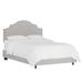 Nail Button Notched Bed by Skyline Furniture in Oxford Stripe Charcoal (Size FULL)