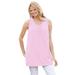 Plus Size Women's Perfect Sleeveless Shirred V-Neck Tunic by Woman Within in Pink (Size 5X)