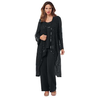 Plus Size Women's Three-Piece Beaded Pant Suit by ...