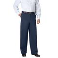 Men's Big & Tall WRINKLE-FREE PANTS WITH EXPANDABLE WAIST, WIDE LEG by KingSize in Navy (Size 60 38)