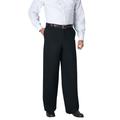 Men's Big & Tall WRINKLE-FREE PANTS WITH EXPANDABLE WAIST, WIDE LEG by KingSize in Black (Size 46 40)