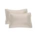 Fresh Ideas Poplin Tailored 2-Pack Black Pillow Sham by Levinsohn Textiles in Ivory (Size STANDARD)