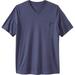 Men's Big & Tall Shrink-Less™ Lightweight Longer-Length V-neck T-shirt by KingSize in Heather Slate Blue (Size 7XL)