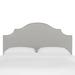 Stripe Nail Button Notched Headboard by Skyline Furniture in Oxford Stripe Charcoal (Size QUEEN)