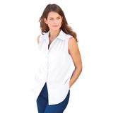 Plus Size Women's Sleeveless Kate Big Shirt by Roaman's in White (Size 34 W) Button Down Shirt Blouse