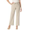 Plus Size Women's Drawstring Denim Wide-Leg Pant by Woman Within in Natural Khaki (Size 18 WP) Pants