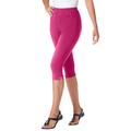 Plus Size Women's Stretch Cotton Capri Legging by Woman Within in Raspberry (Size L)