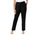 Plus Size Women's Linen Pleat-Front Pant by Jessica London in Black (Size 16 W)