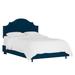 Nail Button Notched Bed by Skyline Furniture in Premier Navy (Size TWIN)