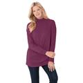 Plus Size Women's Perfect Long-Sleeve Mockneck Tee by Woman Within in Deep Claret (Size 1X) Shirt