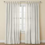 Wide Width Poly Cotton Canvas Tab-Top Panel by BrylaneHome in Eggshell (Size 48" W 96" L) Window Curtain